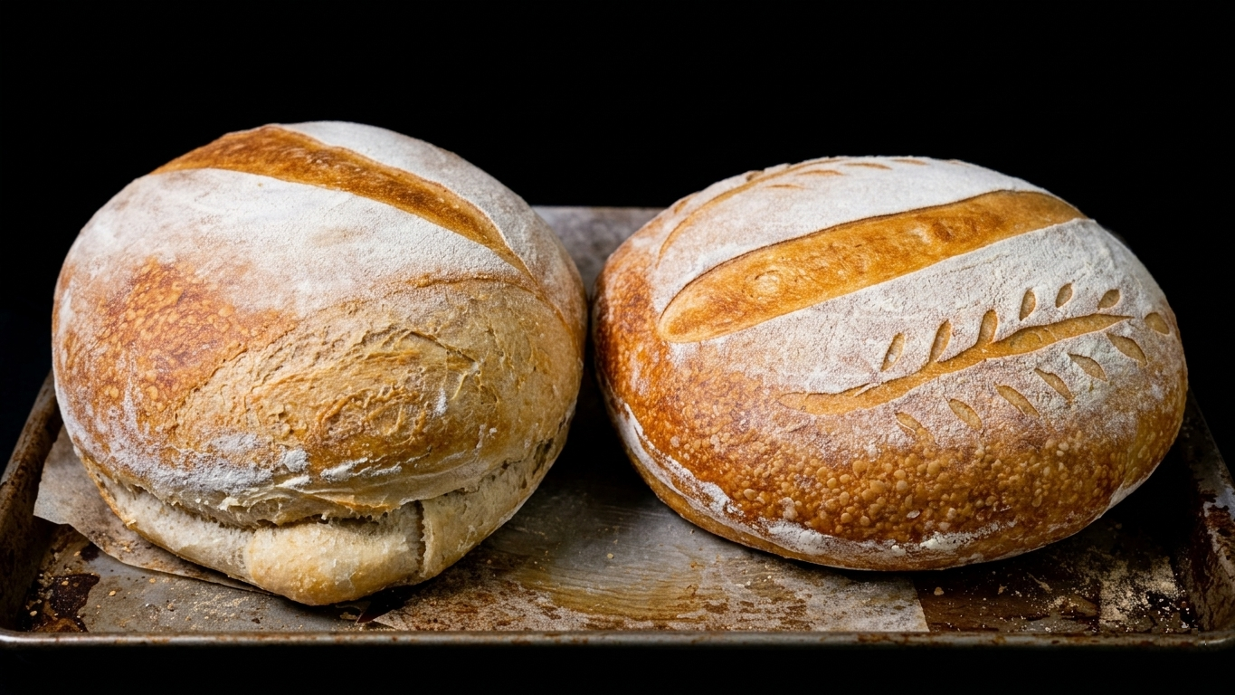 Hogazas de pan artesanal recién horneadas